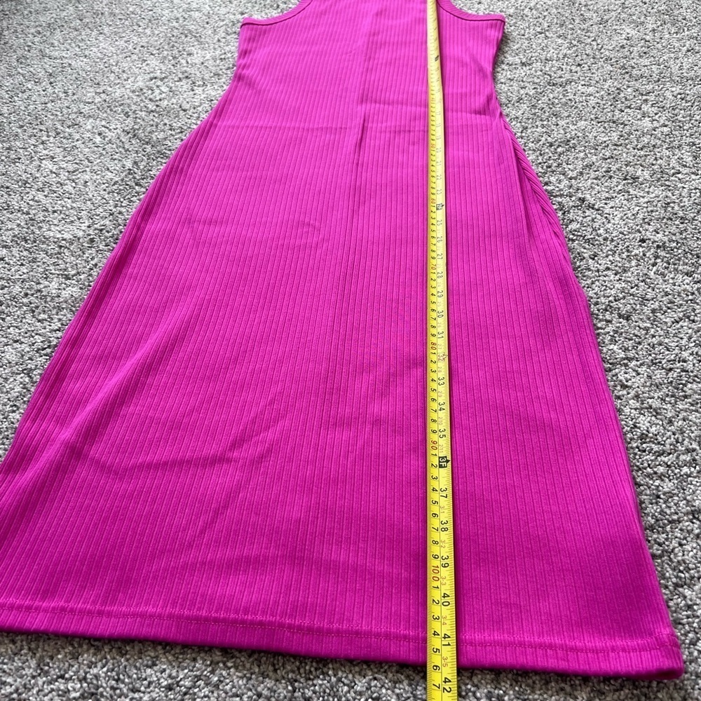 Gap Women’s Dark Pink Soft Knit Ribbed Dress Sleeveless Dress In Size XS - Picture 7 of 9